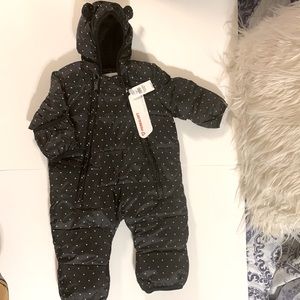 Baby Gap Black and White Polka Dot Snowsuit